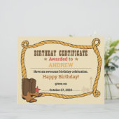 Western Rodeoをテーマにしたパーティー1st Rodeo証明書 (スタンド正面)