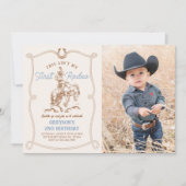 Western Rodeo 2nd Birthday Photo 招待状 (正面)