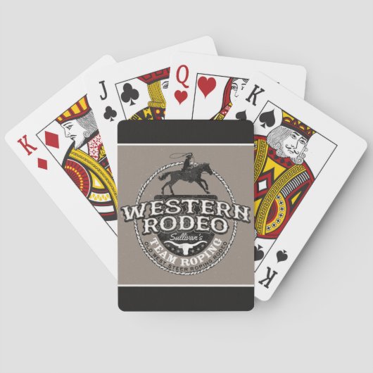 Western Rodeo ADD NAME Old West Steer Roping Roper トランプ (裏面)