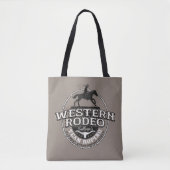 Western Rodeo ADD NAME Old West Steer Roping Roper トートバッグ (正面)