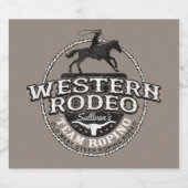 Western Rodeo ADD NAME Old West Steer Roping Roper ビールラベル (シングルラベル)