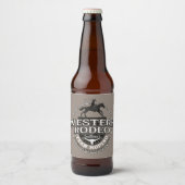 Western Rodeo ADD NAME Old West Steer Roping Roper ビールラベル (正面)