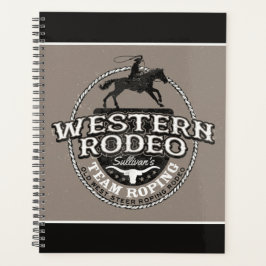 Western Rodeo ADD NAME Old West Steer Roping Roper プランナー手帳