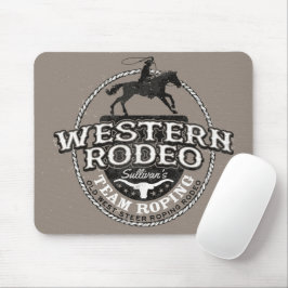 Western Rodeo ADD NAME Old West Steer Roping Roper マウスパッド