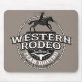 Western Rodeo ADD NAME Old West Steer Roping Roper マウスパッド (正面)