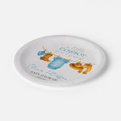 Western Rodeo Baby Shower Plates for Boys ペーパープレート (アングル)