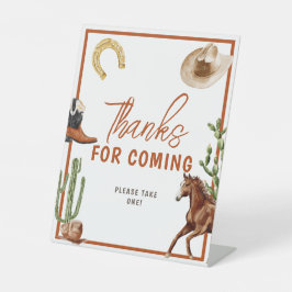 Western Rodeo Boy感謝していはの来ため 台座サイン