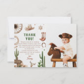 Western Rodeo Cowboy Birthday サンキューカード (正面)