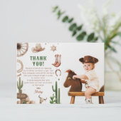 Western Rodeo Cowboy Birthday サンキューカード (スタンド正面)