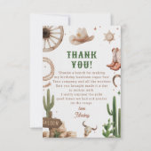 Western Rodeo Cowboy Birthday サンキューカード (正面)