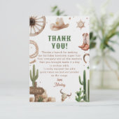 Western Rodeo Cowboy Birthday サンキューカード (スタンド正面)