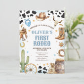 Western Rodeo Cowboy First Rodeo 1st Birthday 招待状 (スタンド正面)