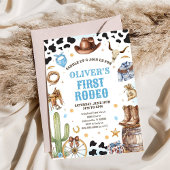 Western Rodeo Cowboy First Rodeo 1st Birthday 招待状