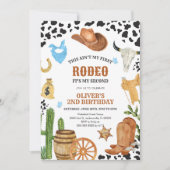 Western Rodeo Cowboy Second Rodeo 2nd Birthday 招待状 (正面)