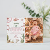 Western Rodeo Cowgirl Birthday サンキューカード (スタンド正面)