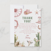 Western Rodeo Cowgirl Birthday サンキューカード (正面)