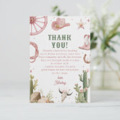 Western Rodeo Cowgirl Birthday サンキューカード (スタンド正面)