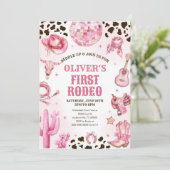 Western Rodeo Cowgirl First Rodeo 1st Birthday 招待状 (スタンド正面)