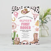 Western Rodeo Cowgirl First Rodeo 1st Birthday 招待状 (スタンド正面)