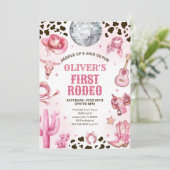 Western Rodeo Cowgirl First Rodeo 1st Birthday 招待状 (スタンド正面)