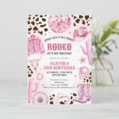 Western Rodeo Cowgirl Second Rodeo 2nd Birthday 招待状 (スタンド正面)