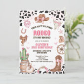 Western Rodeo Cowgirl Second Rodeo 2nd Birthday 招待状 (スタンド正面)