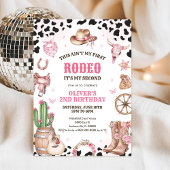 Western Rodeo Cowgirl Second Rodeo 2nd Birthday 招待状