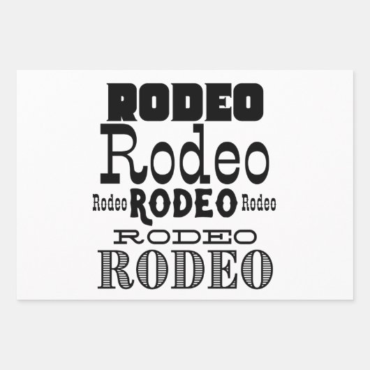 Western Rodeo Typography ラッピングペーパーシート (正面)