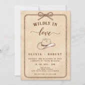 Western Rustic カウボーイハット Wildly In Love ウェディング 招待状 (正面)