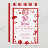 Western Rustic 30th, 40th Cowgirl Birthday  招待状 (正面/裏面)