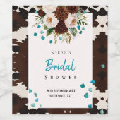 Western Rustic Boho WIldflower Bridal Shower ワインラベル (シングルラベル)