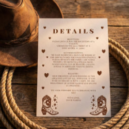 Western Rustic Casual Wedding Country Details エンクロージャーカード