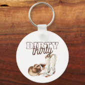 Western Rustic Dirty Thirty 30th Birthday Party キーホルダー (正面)