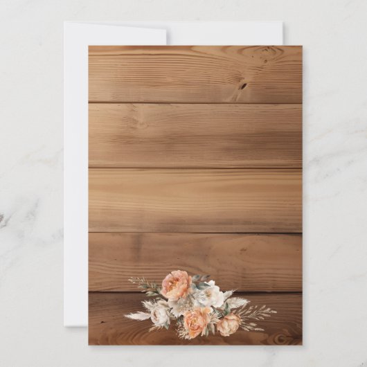 Western Rustic Dried Flower Hat Boots Birthday 招待状 (裏面)