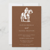 Western Rustic Horse Country Photo texture Wedding 招待状 (正面)