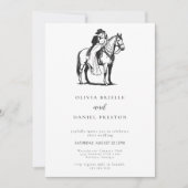 Western Rustic Horse Country Photo Wedding 招待状 (正面)