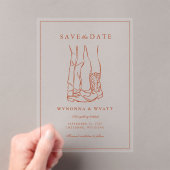 Western Rustic Modern Photo Save the Date アクリル招待状 (インサイチュ (ポータブル))