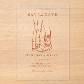 Western Rustic Modern Photo Save the Date アクリル招待状 (正面)