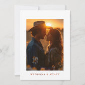 Western Rustic Modern Photo Save the Date セーブザデート (裏面)