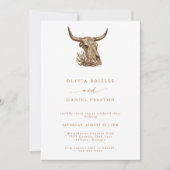 Western Rustic Pampas Grass Boho Photo Wedding Inv 招待状 (正面)