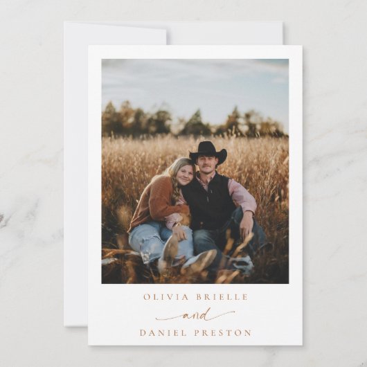 Western Rustic Pampas Grass Boho Photo Wedding Inv 招待状 (裏面)