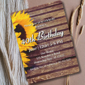 Western Rustic Sunflower Horse Country Birthday In 招待状