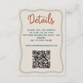 Western Rustic Wedding Details Website QR Code エンクロージャーカード (正面)