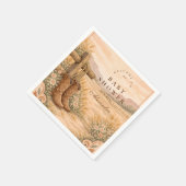Western Saddle Desert Baby Shower スタンダードカクテルナプキン (角)