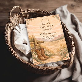 Western Saddle Desert Baby Shower 招待状