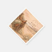 Western Saddle Wildflower Baby Shower スタンダードカクテルナプキン (角)