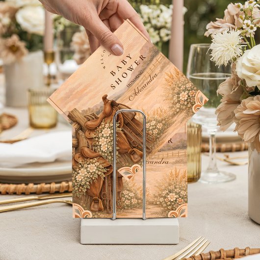 Western Saddle Wildflower Baby Shower スタンダードカクテルナプキン