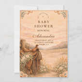 Western Saddle Wildflower Baby Shower 招待状 (正面)