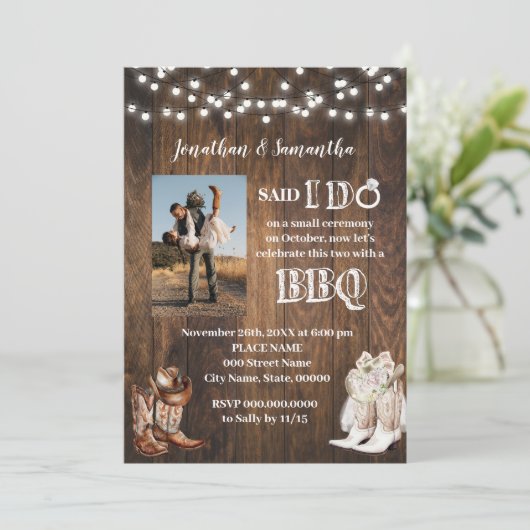 Western Said I do BBQ After Country Wedding 招待状 (スタンド正面)