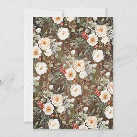 Western Said I do BBQ after Wedding Winter Floral 招待状 (裏面)